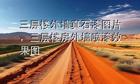 三層樓外墻真石漆圖片，三層樓房外墻噴漆效果圖